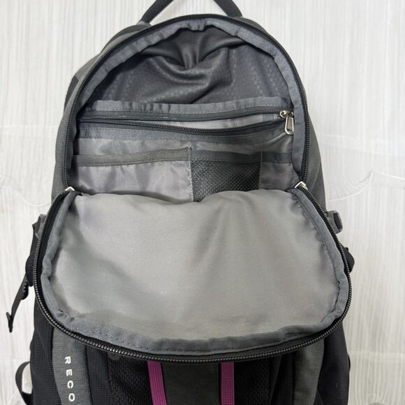 The North Face RECON Backpack Daypack Gray Purple Hiking Camping Laptop Sports - Picture 7 of 12